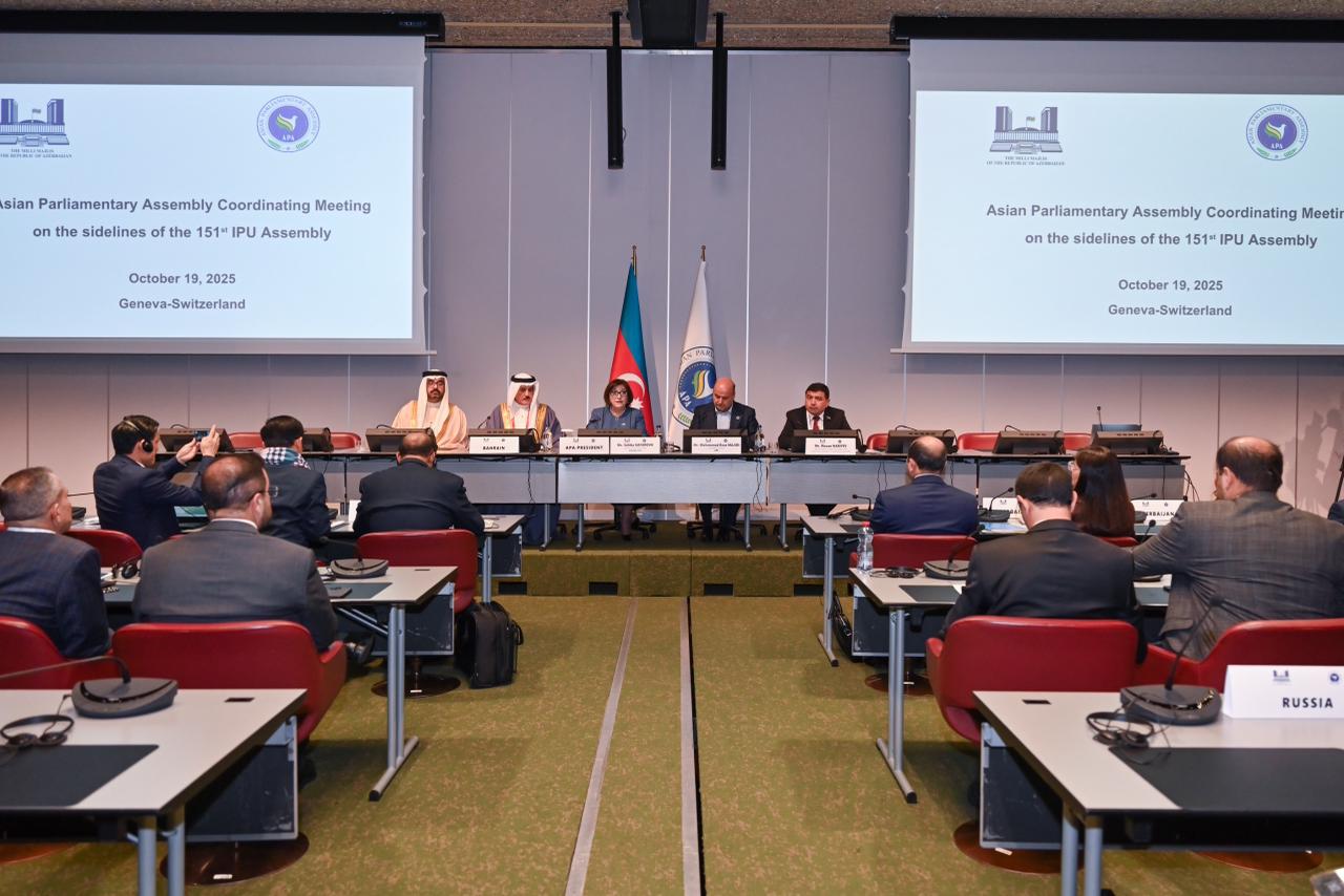 Speaker of Milli Majlis Sahiba Gafarova chairs co–ordination meeting of Asian Parliamentary Assembly in Geneva (PHOTO)