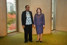 Azerbaijani parliament speaker meets with speakers of parliaments of Namibia and Bosnia and Herzegovina (PHOTO)
