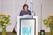 Azerbaijani parliament speaker addresses 151st Assembly of IPU (PHOTO)