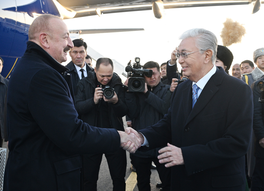 President Ilham Aliyev arrives in Kazakhstan for state visit (PHOTO/VIDEO)