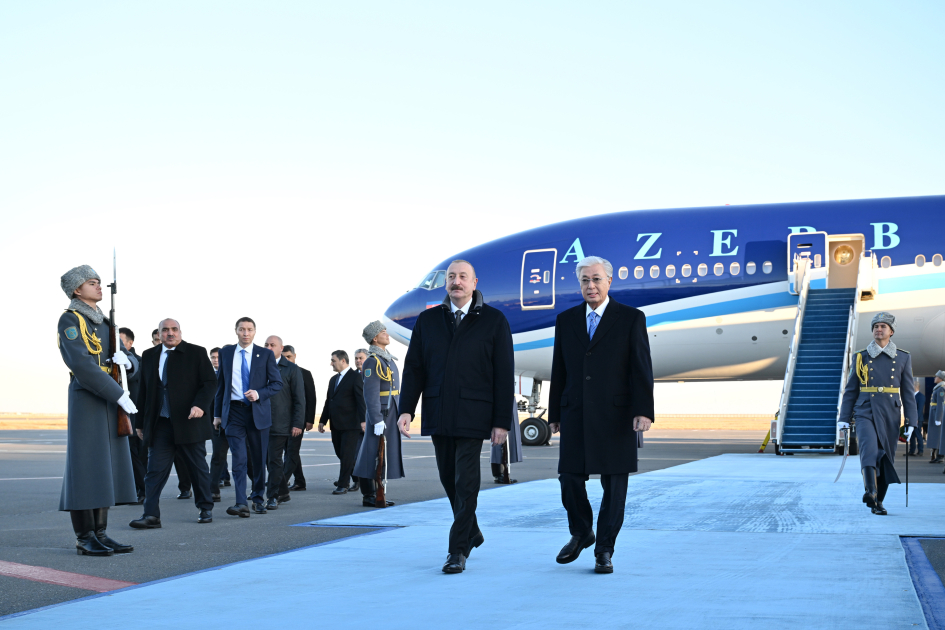 President Ilham Aliyev arrives in Kazakhstan for state visit (PHOTO/VIDEO)