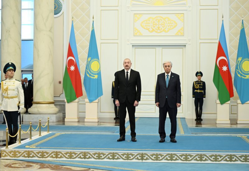 Astana hosts official welcome ceremony for President Ilham Aliyev (PHOTO)