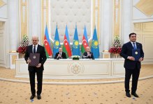 Azerbaijan, Kazakhstan exchange documents (PHOTO/VIDEO)
