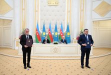 Azerbaijan, Kazakhstan exchange documents (PHOTO/VIDEO)