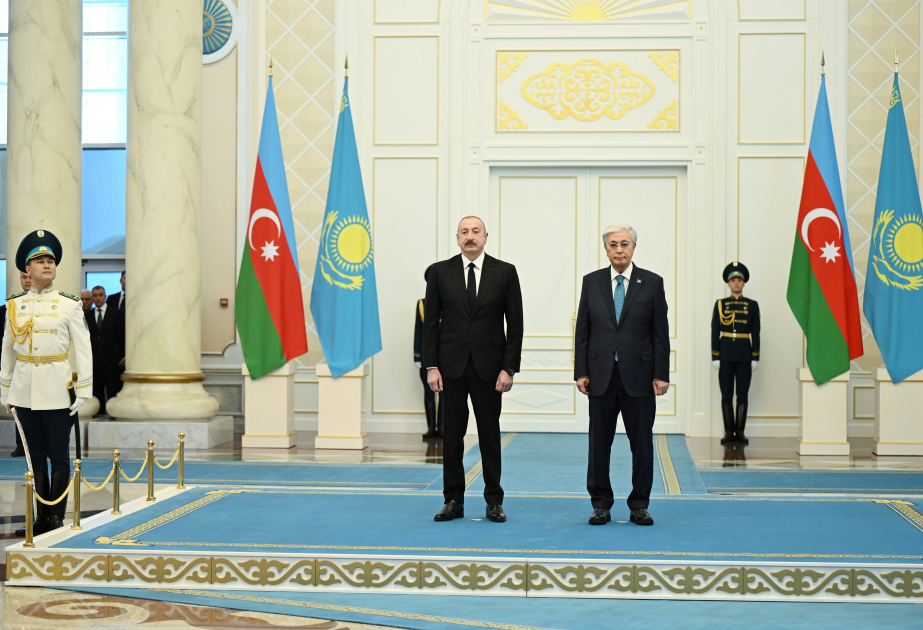 Astana hosts official welcome ceremony for President Ilham Aliyev (PHOTO)