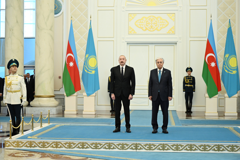 Astana hosts official welcome ceremony for President Ilham Aliyev (PHOTO)