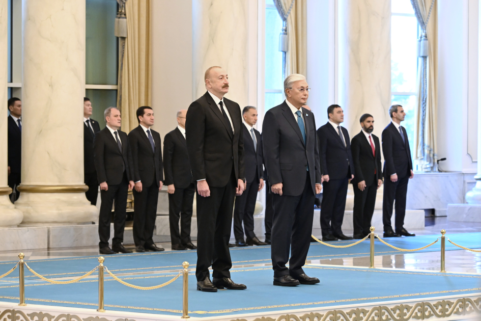 Astana hosts official welcome ceremony for President Ilham Aliyev (PHOTO)