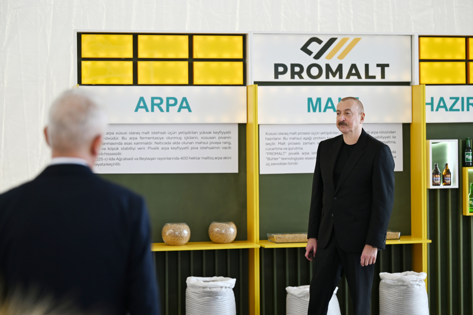 President Ilham Aliyev attends inauguration of barley malt processing facility in Imishli (PHOTO/VIDEO)