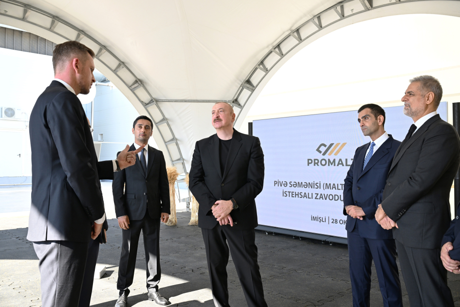 President Ilham Aliyev attends inauguration of barley malt processing facility in Imishli (PHOTO/VIDEO)