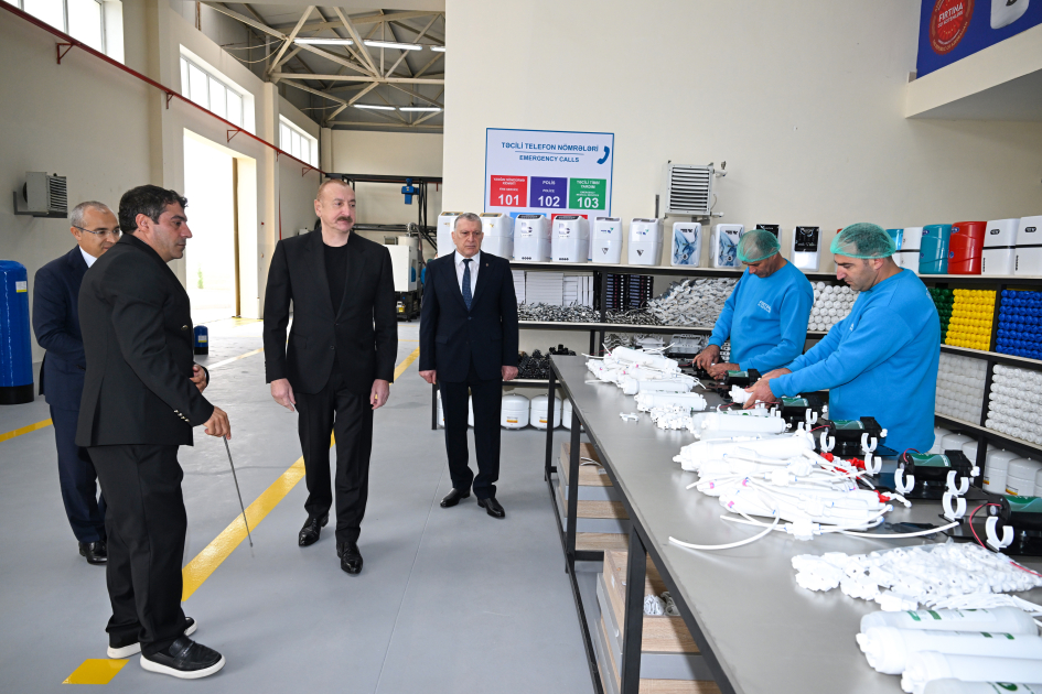 President Ilham Aliyev visits water filter production facility in Sabirabad (PHOTO/VIDEO)