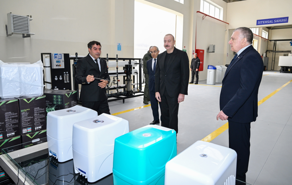President Ilham Aliyev visits water filter production facility in Sabirabad (PHOTO/VIDEO)