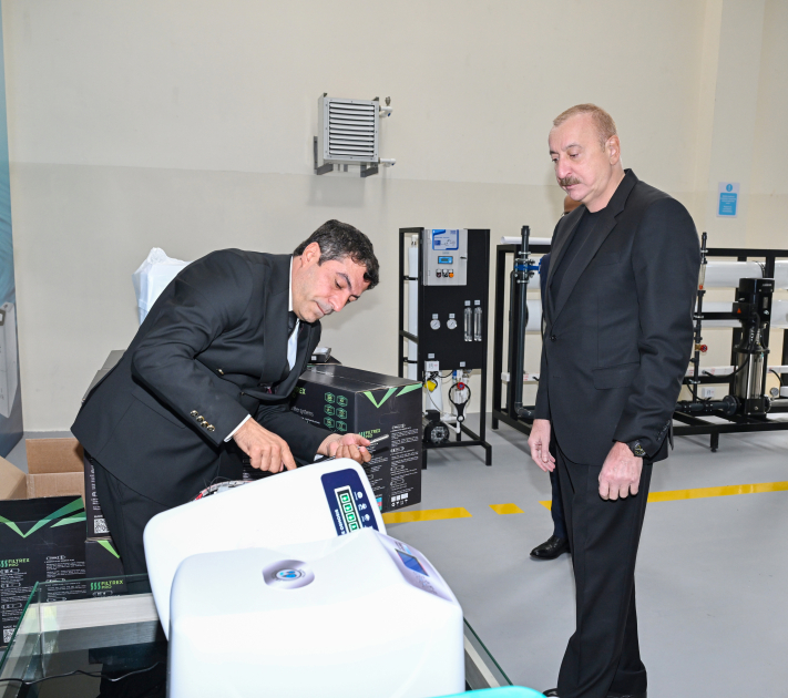 President Ilham Aliyev visits water filter production facility in Sabirabad (PHOTO/VIDEO)
