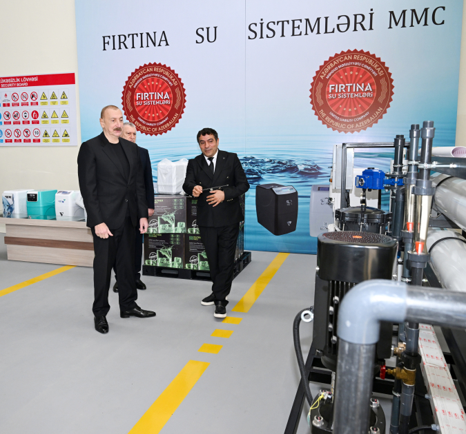 President Ilham Aliyev visits water filter production facility in Sabirabad (PHOTO/VIDEO)