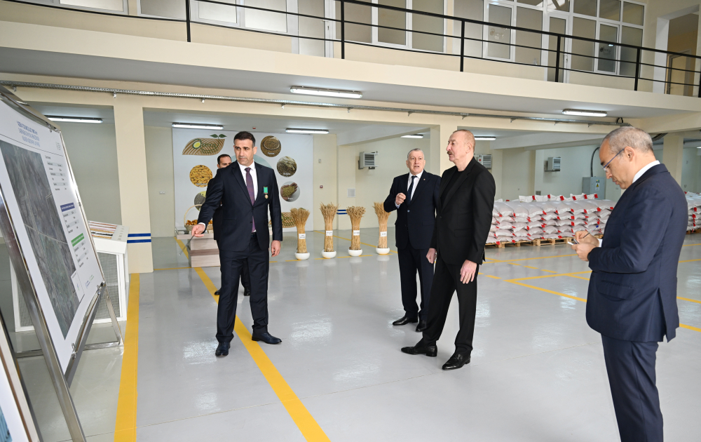 President Ilham Aliyev visits seed processing facility in Sabirabad Industrial District (PHOTO/VIDEO)
