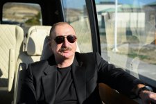 President Ilham Aliyev inspects progress of second phase of Aghali village and attends opening of Mammadbayli village in Zangilan district (PHOTO)