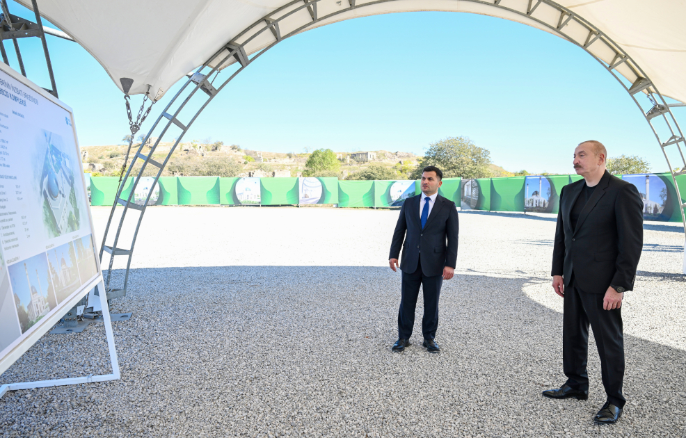 President Ilham Aliyev lays foundation stone for Jabrayil City Mosque (PHOTO)