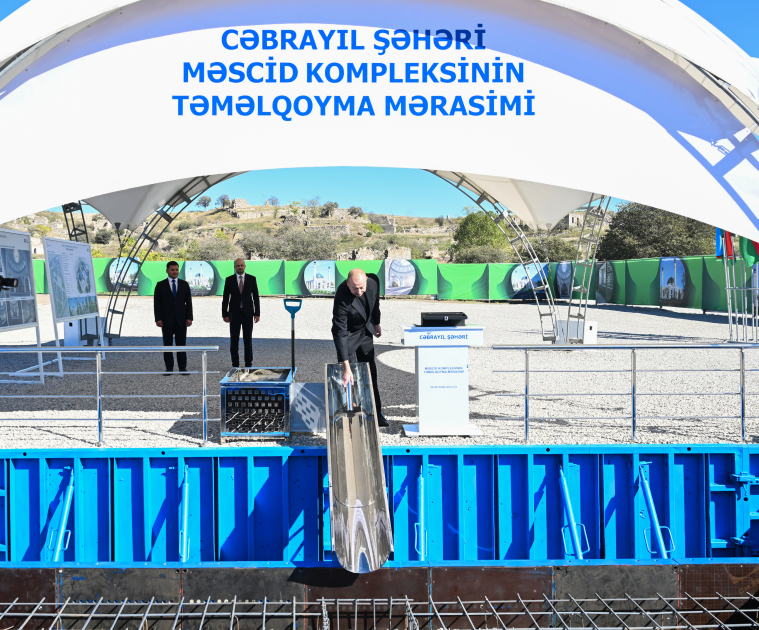 President Ilham Aliyev lays foundation stone for Jabrayil City Mosque (PHOTO)