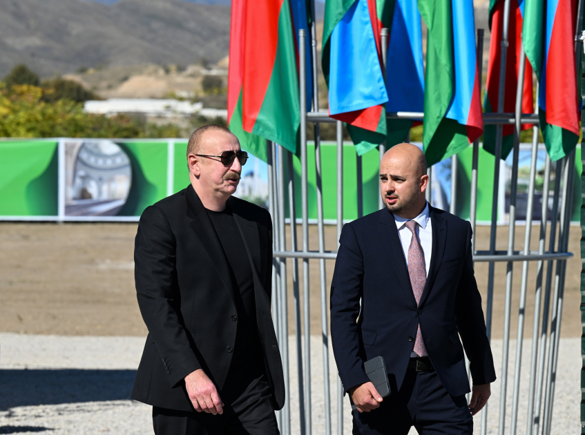 President Ilham Aliyev lays foundation stone for Jabrayil City Mosque (PHOTO)