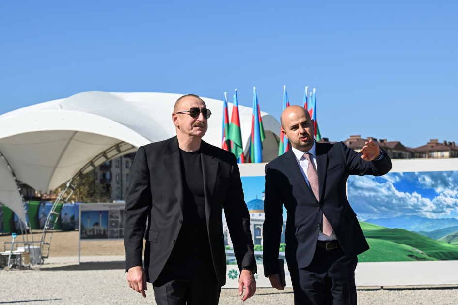 President Ilham Aliyev lays foundation stone for Jabrayil City Mosque (PHOTO)