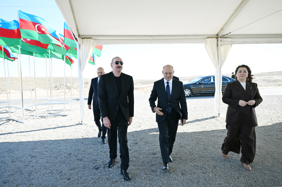 President Ilham Aliyev lays foundation stone for “Shams” and “Ufug” Solar Power Plants in Shahvalli village of Jabrayil district (PHOTO)