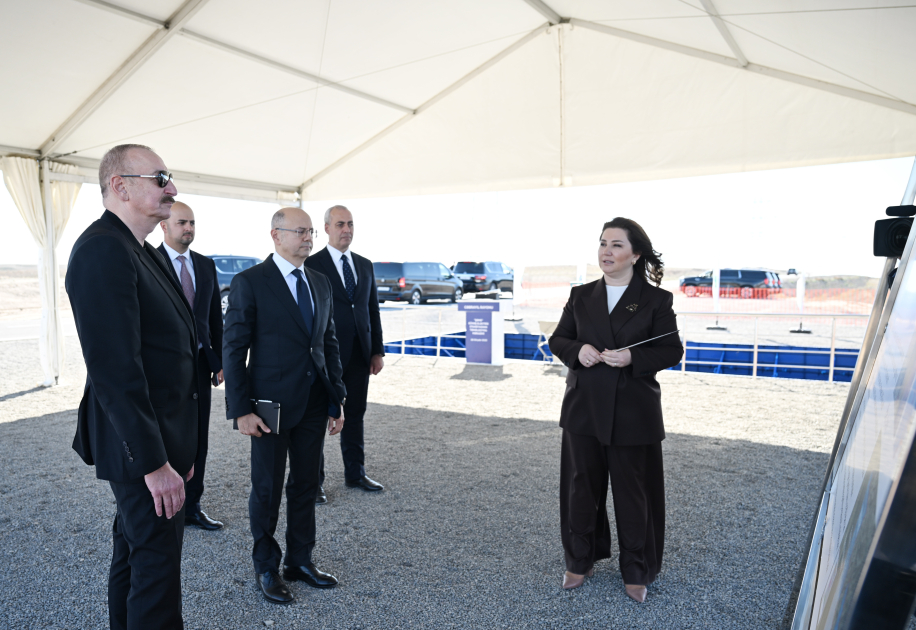 President Ilham Aliyev lays foundation stone for “Shams” and “Ufug” Solar Power Plants in Shahvalli village of Jabrayil district (PHOTO)
