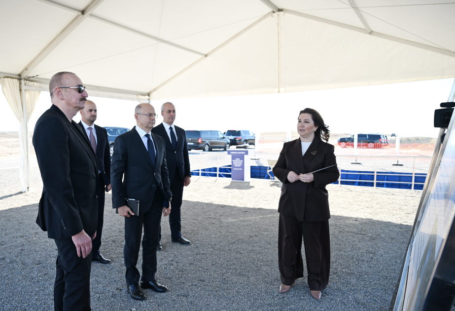President Ilham Aliyev lays foundation stone for “Shams” and “Ufug” Solar Power Plants in Shahvalli village of Jabrayil district (PHOTO)