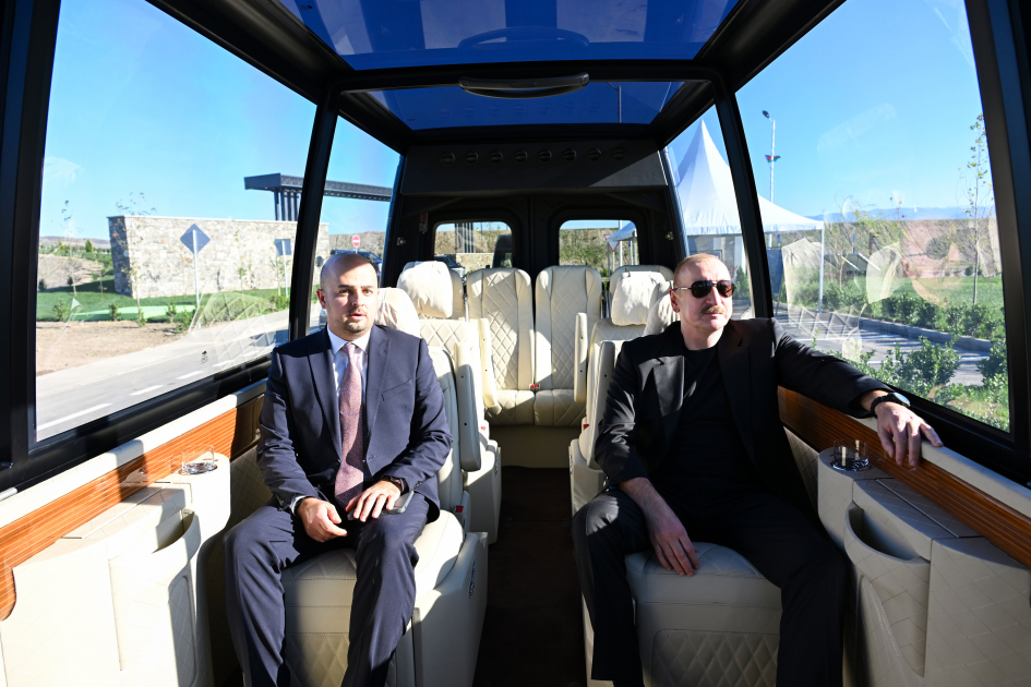 President Ilham Aliyev inspects progress of second phase of Aghali village and attends opening of Mammadbayli village in Zangilan district (PHOTO)