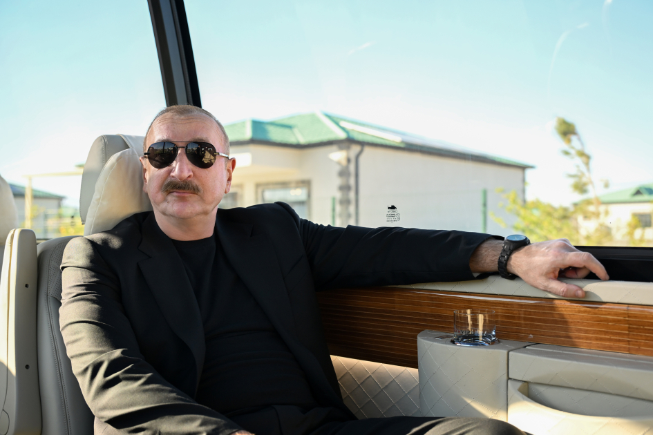 President Ilham Aliyev inspects progress of second phase of Aghali village and attends opening of Mammadbayli village in Zangilan district (PHOTO)