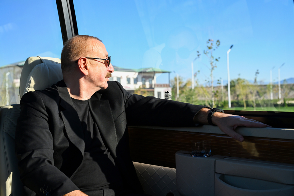 President Ilham Aliyev inspects progress of second phase of Aghali village and attends opening of Mammadbayli village in Zangilan district (PHOTO)