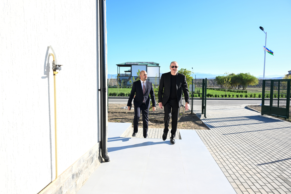 President Ilham Aliyev inspects progress of second phase of Aghali village and attends opening of Mammadbayli village in Zangilan district (PHOTO)