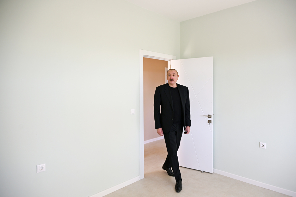 President Ilham Aliyev inspects progress of second phase of Aghali village and attends opening of Mammadbayli village in Zangilan district (PHOTO)
