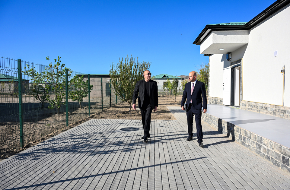 President Ilham Aliyev inspects progress of second phase of Aghali village and attends opening of Mammadbayli village in Zangilan district (PHOTO)