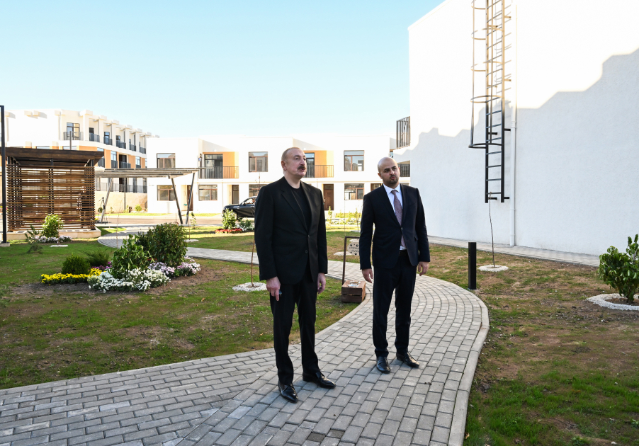 President Ilham Aliyev reviews completed 104-apartment residential complex in Zangilan (PHOTO)