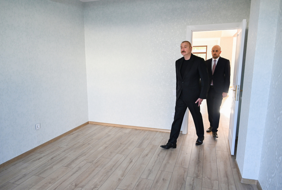 President Ilham Aliyev reviews completed 104-apartment residential complex in Zangilan (PHOTO)
