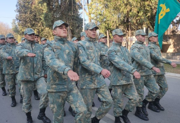 Military personnel leads Victory Day march in Azerbaijan's Khankendi (PHOTO)
