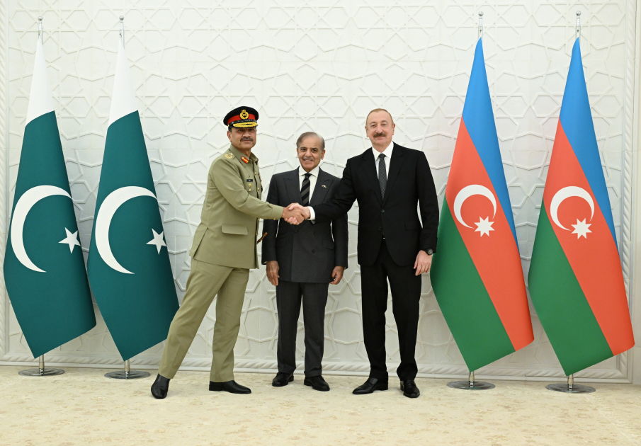 President Ilham Aliyev, Pakistan's PM hold limited format meeting (PHOTO)