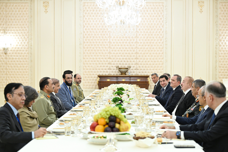 President Ilham Aliyev and Prime Minister of Pakistan have joint dinner (PHOTO)