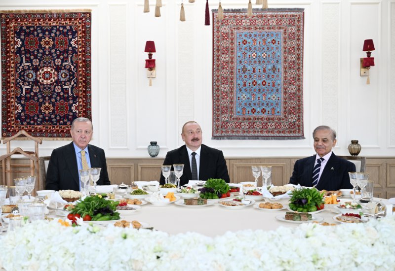 President Ilham Aliyev, President of Türkiye, and PM of Pakistan have joint dinner (PHOTO)