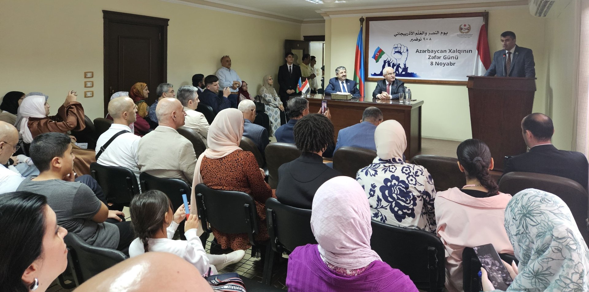 Egyptian capital celebrates Azerbaijan’s victory quinquennial and State Flag Day (PHOTO)