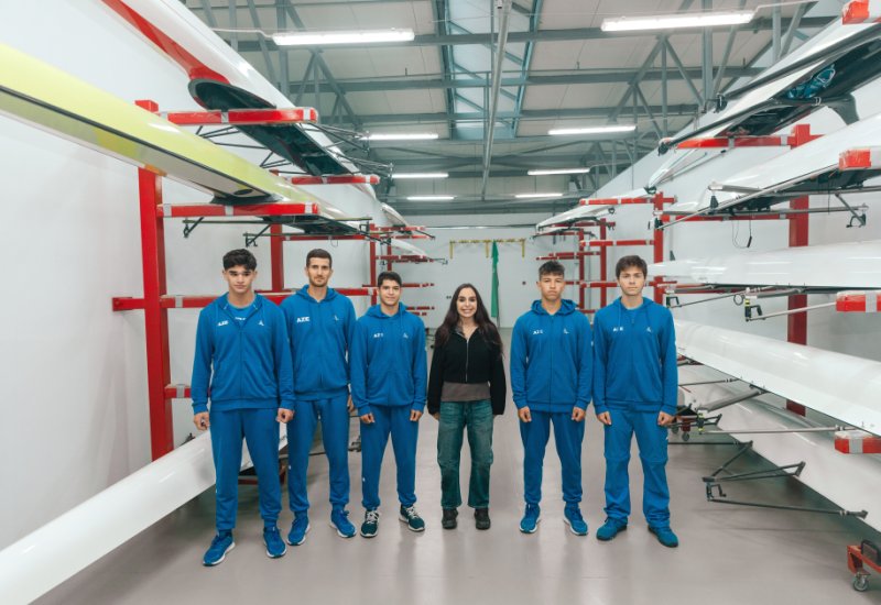Heydar Aliyev Foundation VP Leyla Aliyeva meets with athletes at rowing base in Mingachevir (PHOTO)