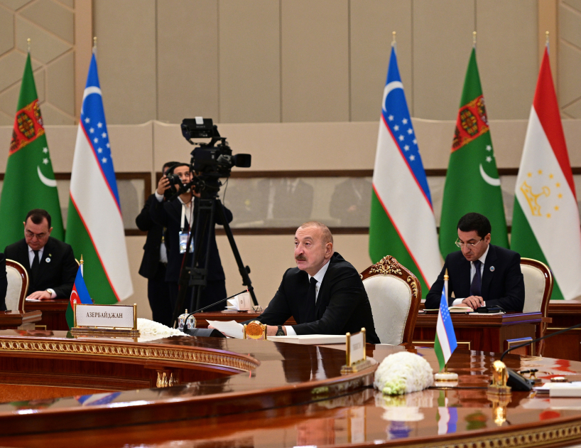President Ilham Aliyev addresses 7th Consultative Meeting of Central Asian Heads of State (PHOTO)