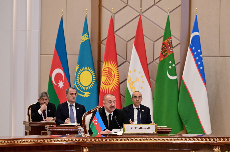 President Ilham Aliyev addresses 7th Consultative Meeting of Central Asian Heads of State (PHOTO)