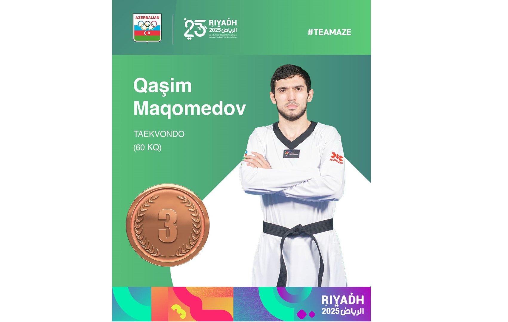Azerbaijani taekwondo fighter claims bronze at Islamic Solidarity Games