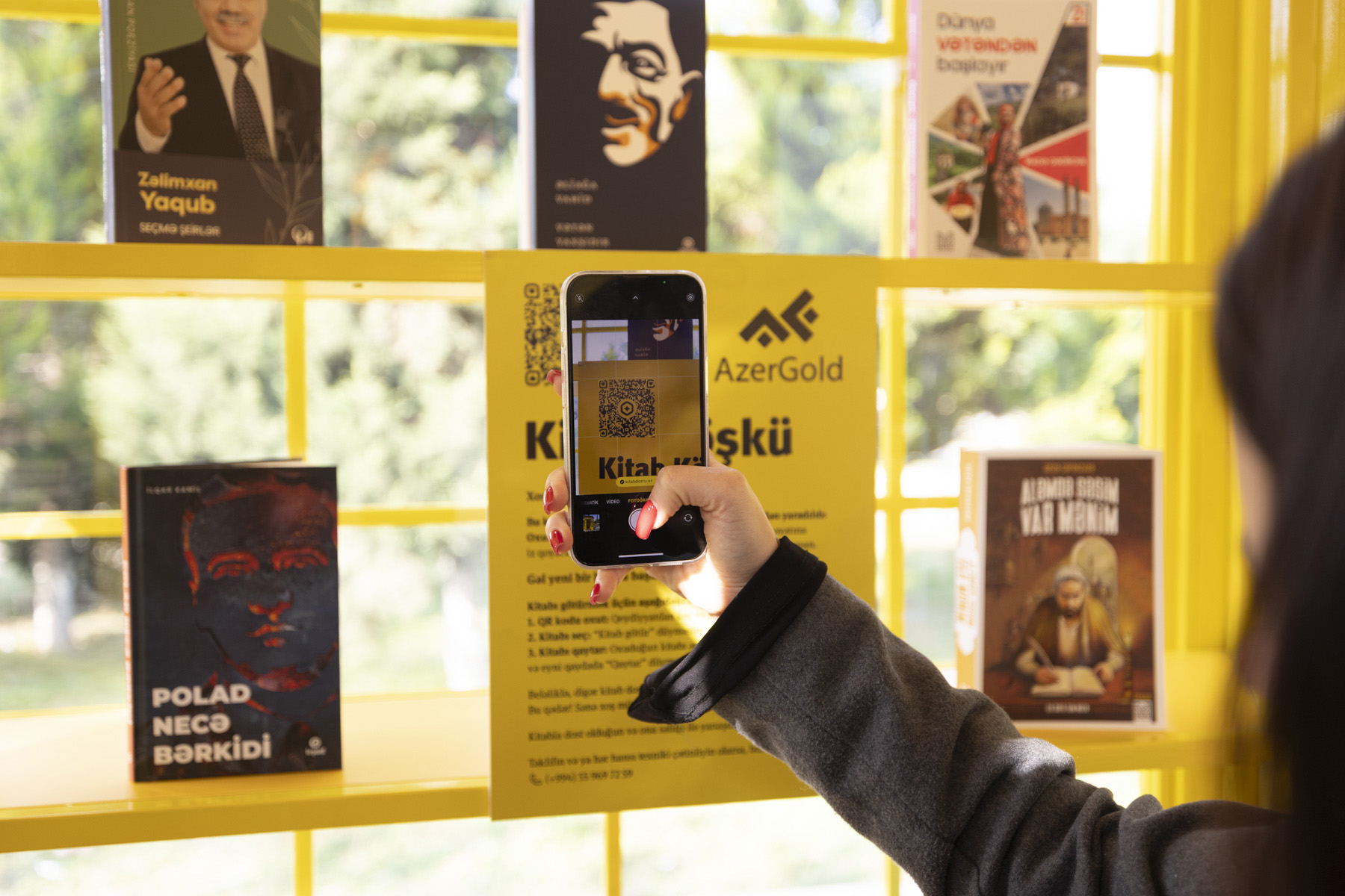 Interactive Bookstand installed in Goygol at the initiative of “AzerGold” CJSC (PHOTO)