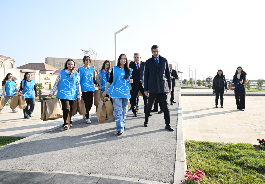 Vice-President of Heydar Aliyev Foundation Leyla Aliyeva attends inauguration of new park in Garadagh (PHOTO)