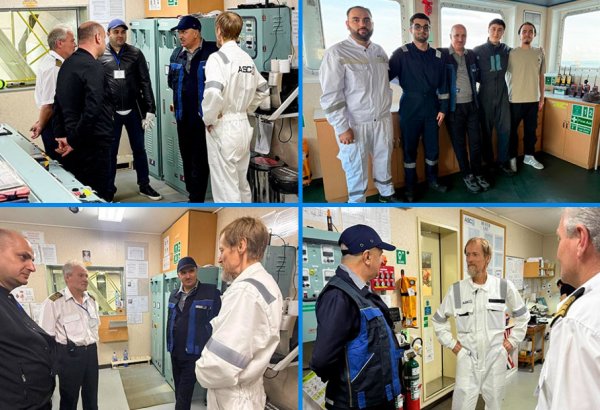 Azerbaijani ASCO's top officials inspect vessels operating overseas