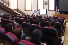 Advisor to “AzerGold” CJSC delivered presentation at Baku State University (PHOTO)