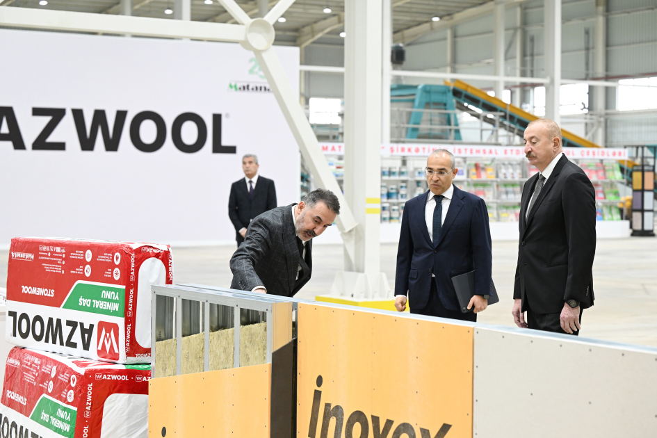 President Ilham Aliyev attends inauguration of AZWOOL mineral rock wool plant (PHOTO/VIDEO)