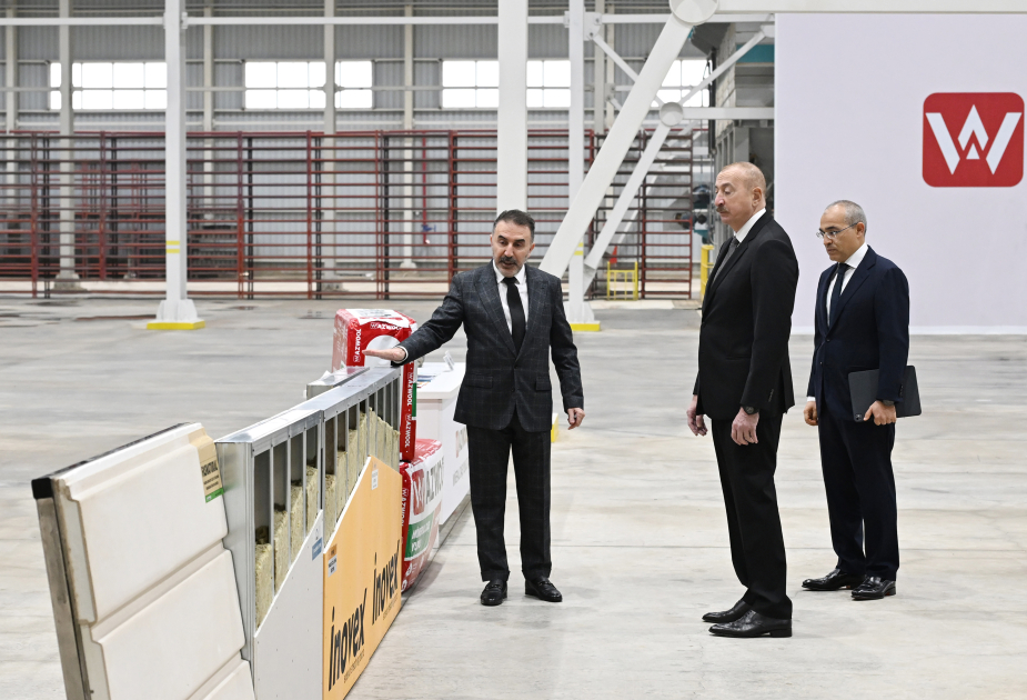 President Ilham Aliyev attends inauguration of AZWOOL mineral rock wool plant (PHOTO/VIDEO)