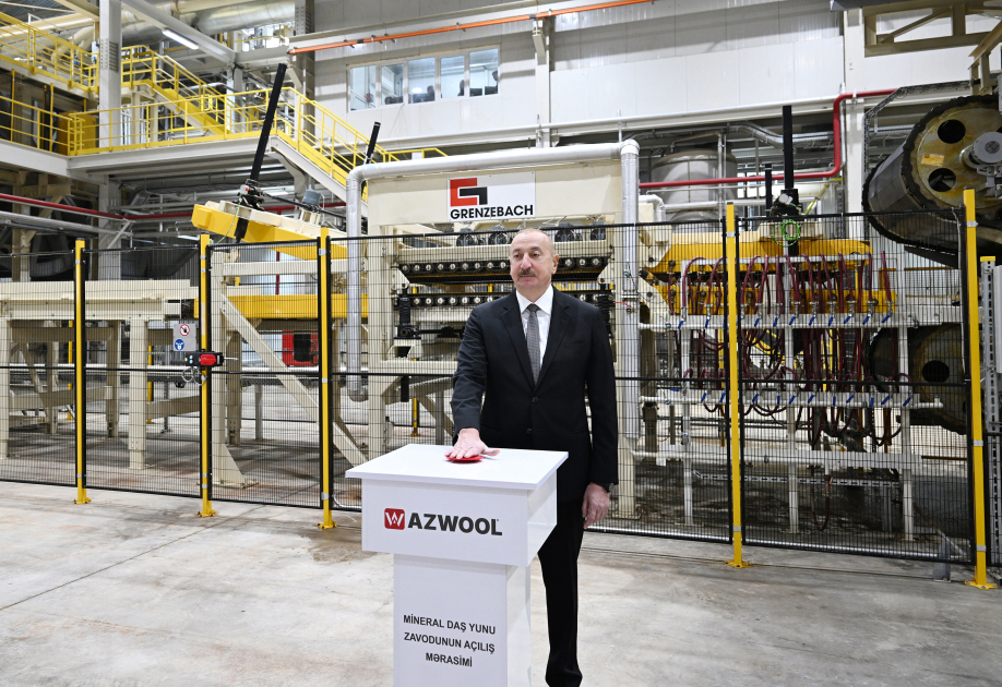President Ilham Aliyev attends inauguration of AZWOOL mineral rock wool plant (PHOTO/VIDEO)